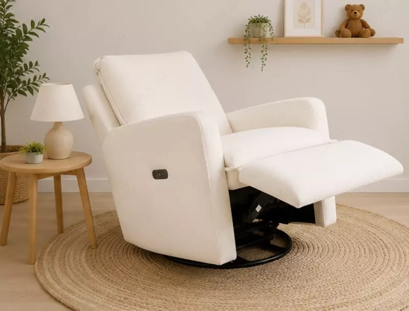 Jikel Luna elektr recliner emizish kreslosi, sutdek oq rang