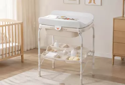 Jikel Ripple Bath & Changing Table vannacha va taglik almashtirish stoli  Beige rangi