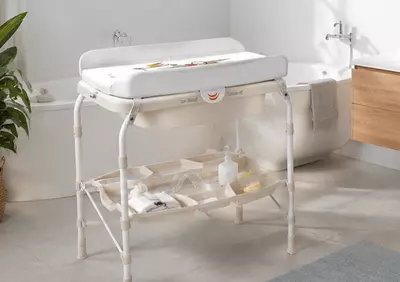  Jikel Ripple Bath & Changing Table vannacha va taglik almashtirish stoli  Beige rangi CHICCOBABY.UZ