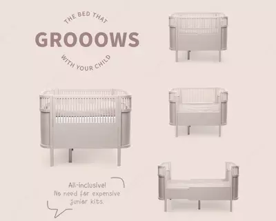   Sebra — Детская кроватка Bed  Baby & Jr.  цвет Birchbark Rose