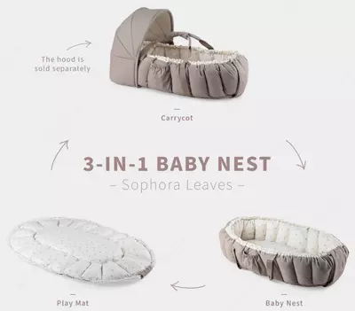  Sebra — Детское гнездышко 3-в-1  расцветка Sophora Leaves - 