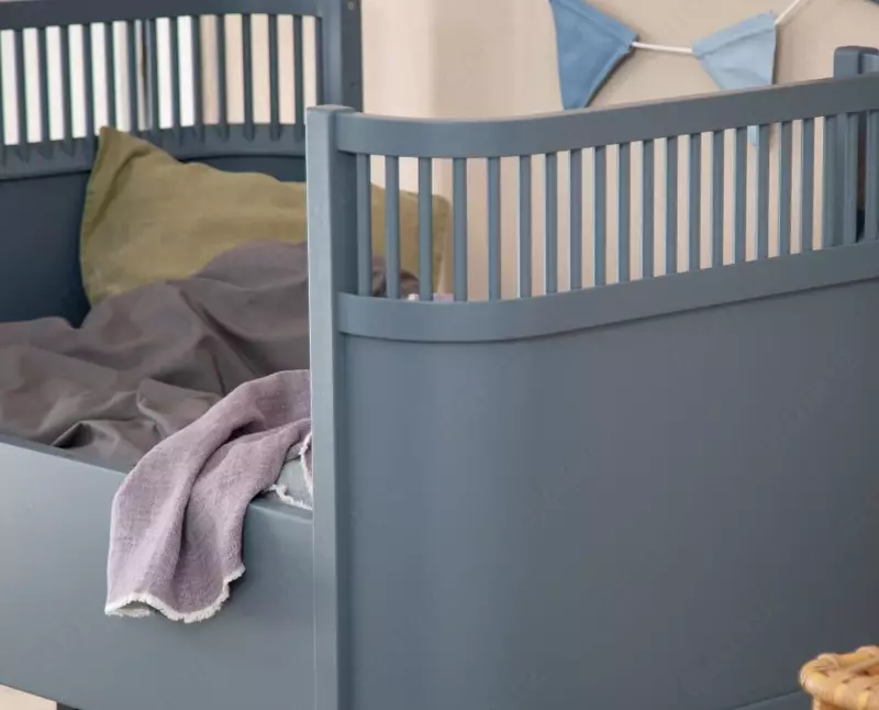 Sebra — Детская кроватка-трансформер Baby & Jr., цвет Forest Lake Blu