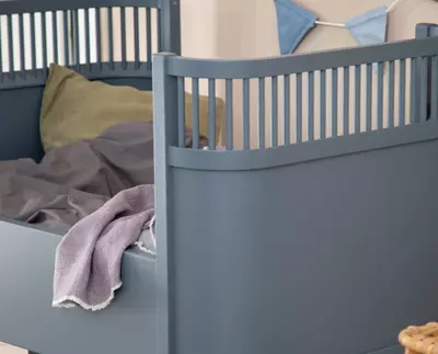 Sebra — Детская кроватка-трансформер Baby & Jr., цвет Forest Lake Blu