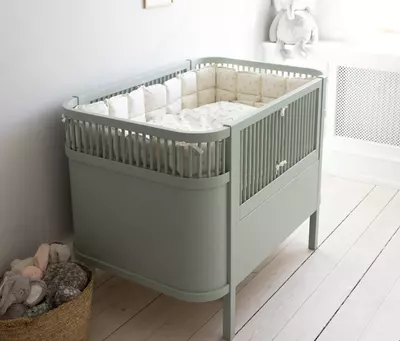 Sebra — Детская кроватка-трансформер Baby & Jr., цвет Mist Green