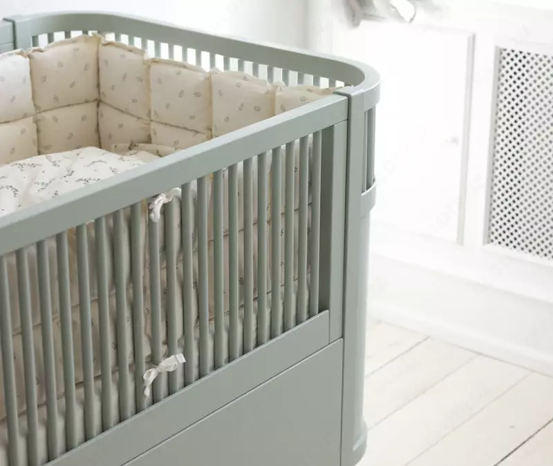 Sebra — Детская кроватка-трансформер Baby & Jr., цвет Mist Green