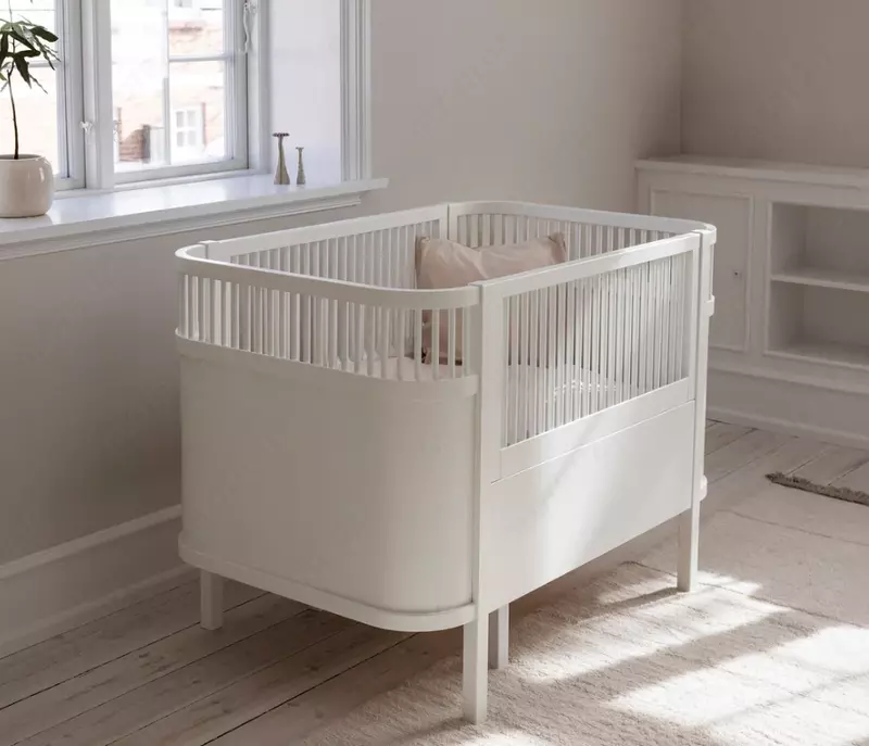 Sebra — Детская кроватка-трансформер Baby & Jr., цвет Classic White