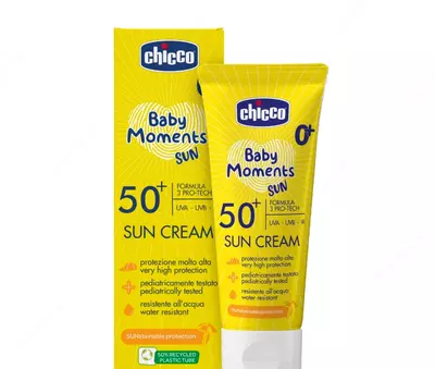 CHICCO BABY MOMENTS — mineral quyoshdan himoya qiluvchi krem, SPF50+, 75 ml, 0 oylikdan