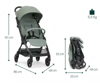 CHICCO WE 2 — bolalar aravachasi, 0 oy–4 yosh, SAGE