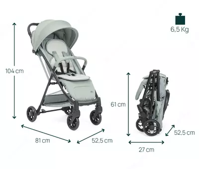 CHICCO TAORMINA — bolalar aravachasi, 0 oy–4 yosh, SAGE
