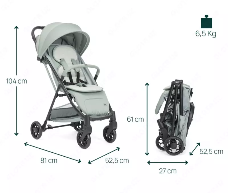 CHICCO TAORMINA — bolalar aravachasi, 0 oy–4 yosh, SAGE
