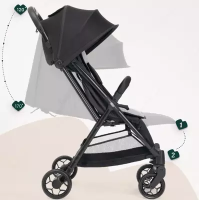 CHICCO TAORMINA STR — bolalar aravachasi, 0 oy–4 yosh, CHARCOAL