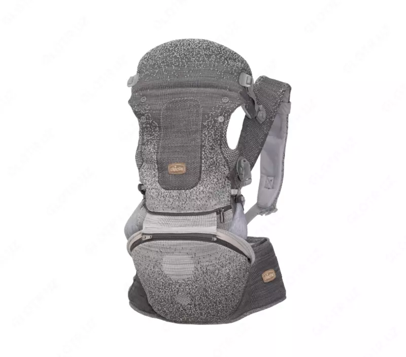 CHICCO AIRY HIP FIT — chaqaloq uchun kenguru-sumka, 0–36 oy, PEBBLE