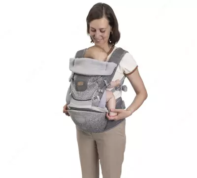 CHICCO AIRY HIP FIT — chaqaloq uchun kenguru-sumka, 0–36 oy, PEBBLE