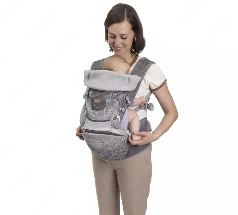 CHICCO AIRY HIP FIT — chaqaloq uchun kenguru-sumka, 0–36 oy, PEBBLE