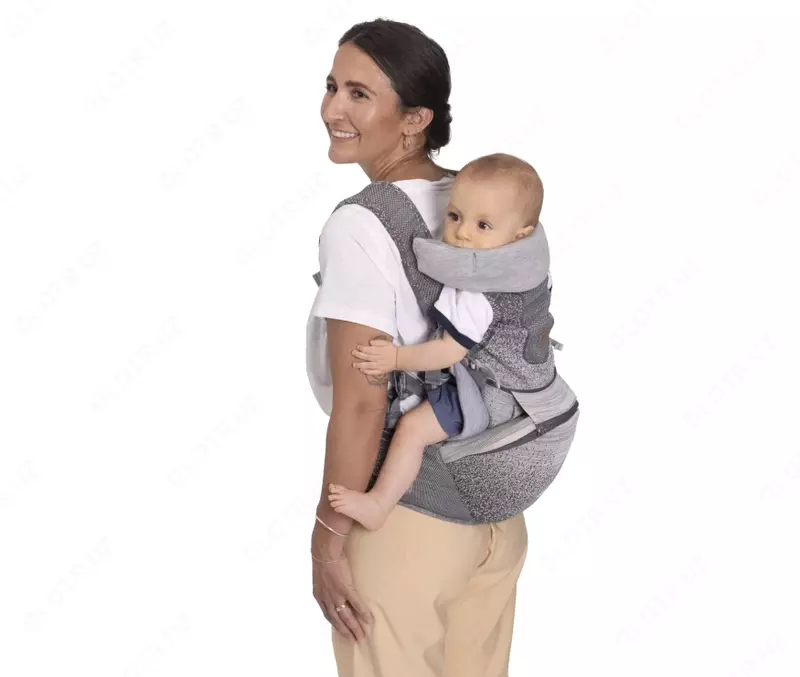 CHICCO AIRY HIP FIT — chaqaloq uchun kenguru-sumka, 0–36 oy, PEBBLE