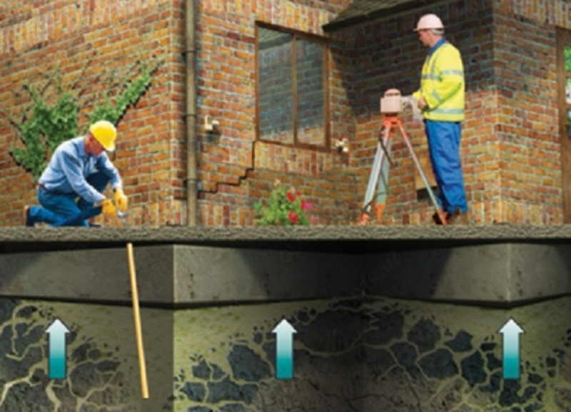 Иньекция в грунт уплотняющего состава