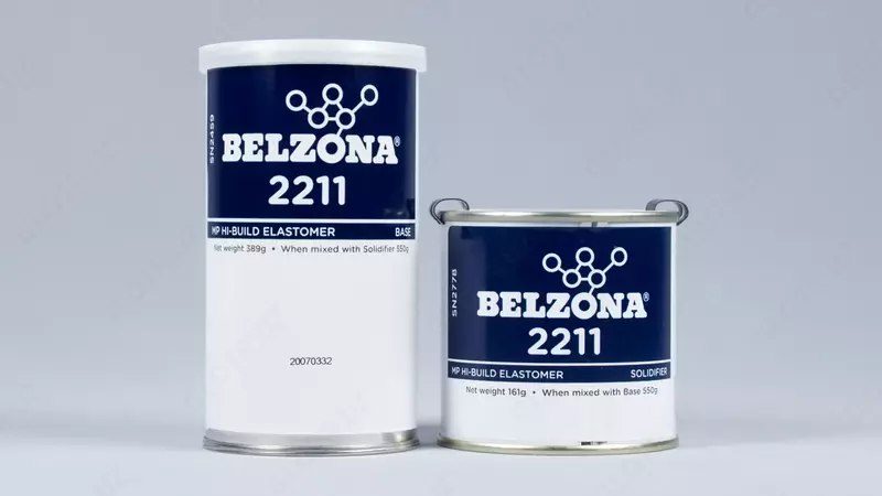 Belzona 2211 (MP Hi-Build elastomer) Umumiy maqsadli poliuretan elastomer  rezina komponentlar va metallni tamirlash  yangilash va qoplash uchun.