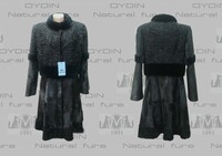 Шубы в Узбекистане I шуба женская изготовленная из каракульчи со вставками из норки SH001
