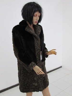 от 5 791 500 сум / шт. Полушубка из меха каракуля цвет сур комбинированно с мехом норки коричневого цвета