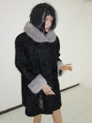 6 237 000 so'm / donadan Qopqoqli qora Qorako'l mo'ynasidan yasalgan mo'ynali kiyimlar Mink mo'ynasidan tayyorlangan sapfir rangi