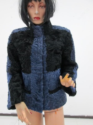 Жакет из меха авганского каракуля комбинированный длина изделии 60 см