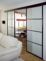   Стеклянные двери раздвижные