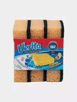  Verita XXL idish yuvish gubkalari  12x7.5x3.5 sm  3 dona (qora/sariq) - 