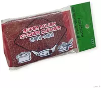  Oshxona uchun metall idish yuvish gubkasi  12x9x1.5 sm  1 dona (qizil/kok) Xitoy - 