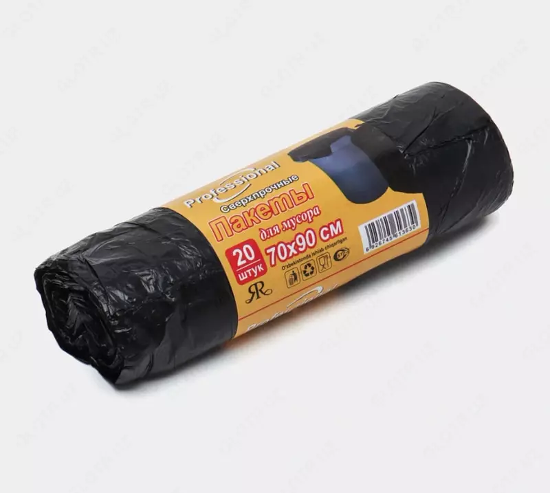 Пакеты для мусора сверхпрочные (без ручек) DT, 70×90 см, 20 шт. (Черные)