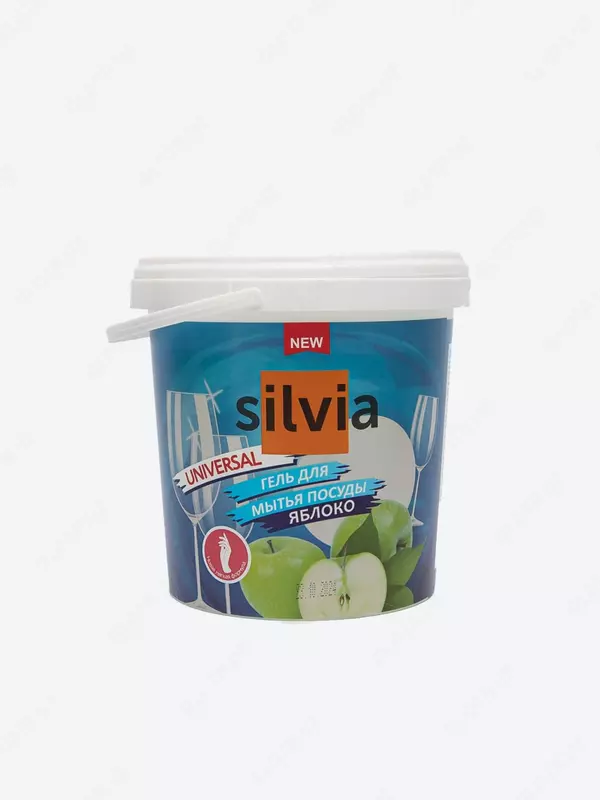 Silvia Universal idish yuvish geli, olma ta'mli, 450 g/1000 g (Tutqichli plastik chelak)