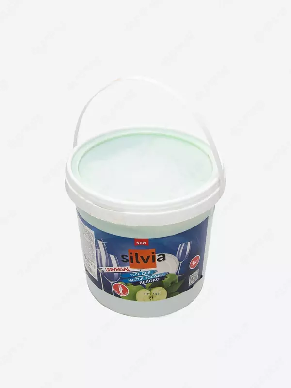 Silvia Universal idish yuvish geli, olma ta'mli, 450 g/1000 g (Tutqichli plastik chelak)