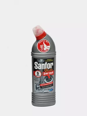 Чистящее средство (для канализационных труб) "Sanfor" гель, 750 мл.