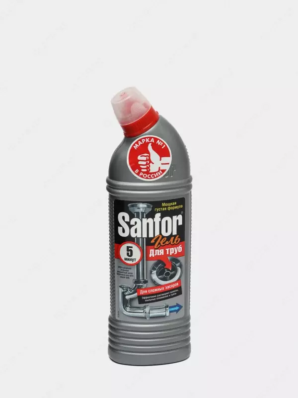 Чистящее средство (для канализационных труб) "Sanfor" гель, 750 мл.