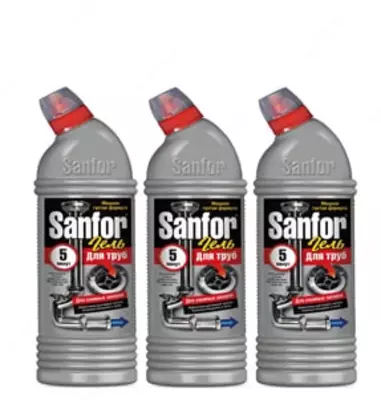 Чистящее средство (для канализационных труб) "Sanfor" гель, 750 мл.