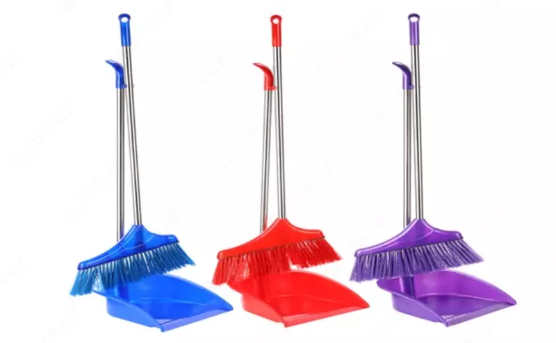 Cho'tka va changyutgichli tozalash to'plami, 75 sm tutqich (plastik / sintetik tuklar) Assortiment