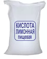 Кислота лимонная пищевая  фасовка мешок 16–25 кг