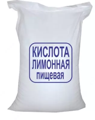 Кислота лимонная пищевая, фасовка мешок 16–25 кг