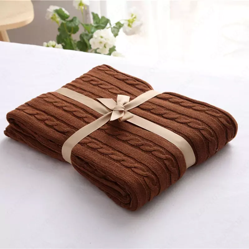 Вязанный Плед "Камилла" (Каштановый) - от {0} сум