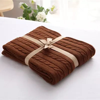 Вязанный Плед "Камилла" (Каштановый) - 260 000 сум / шт.