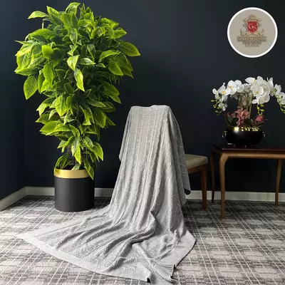 Вязанный Плед "Камилла" (Серый)