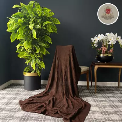 Вязанный Плед "Камилла" (Каштановый)