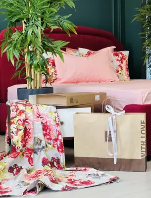 Karmella ikki kishilik choyshablar to