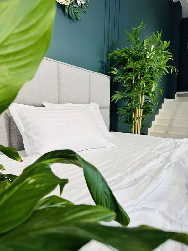 Двуспальный комплект постельного белья Stripe Satin "WHITE" (Белая нежность)