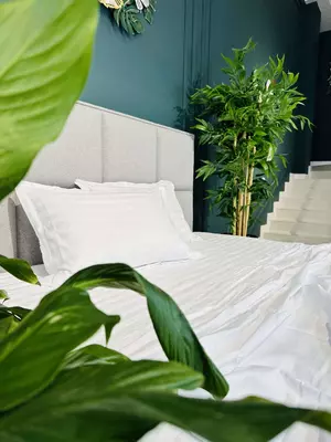 Двуспальный комплект постельного белья Stripe Satin "WHITE" (Белая нежность)