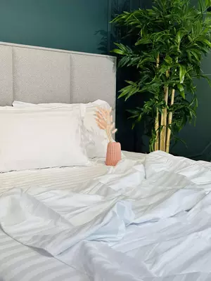 Односпальный комплект постельного белья Stripe Satin "WHITE" (Белая нежность)