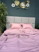 Двуспальный комплект постельного белья Stripe Satin "PINK" (Розовое очарование)