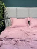Двуспальный комплект постельного белья Stripe Satin "PINK" (Розовое очарование) - 550 000 сум