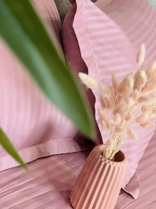 Двуспальный комплект постельного белья Stripe Satin "PINK" (Розовое очарование)