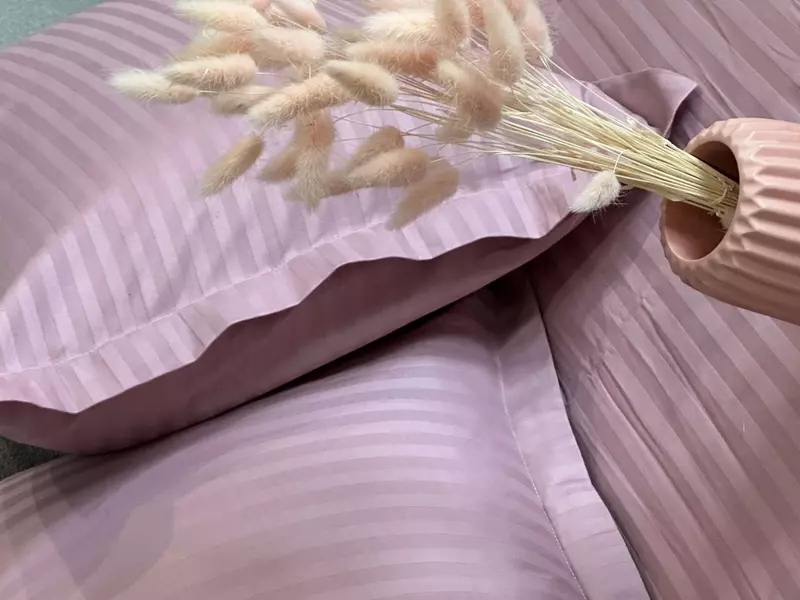 Двуспальный комплект постельного белья Stripe Satin "PINK" (Розовое очарование) - Постельное белье