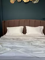 Двуспальный комплект постельного белья Stripe Satin "CREAM" (Кремовый дуэт)